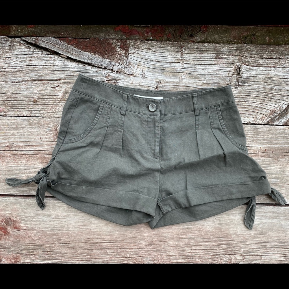 Lauren Conrad Green/Gray Linen Shorts